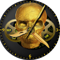 Gouden schedelhorloge 1.0