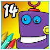 Coloring Book 14: Robots 3