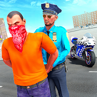 US Police Moto Bike Gangster Crime Chase Shooting 5.4