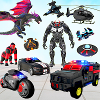 Flying Grand Police Car Transform Robot Games 4.1 and up