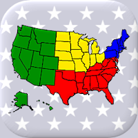 50 US States Map, Capitals & Flags - American Quiz 3.3.0