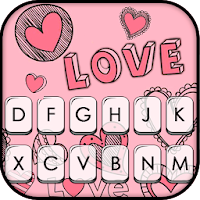 Doodle Pink Love Keyboard Theme 1.0
