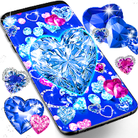 Blue hearts crystal diamonds live wallpaper 18.6