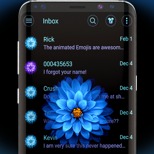 Download Blue Blossoms SMS Theme 5.0.52 Apk for android