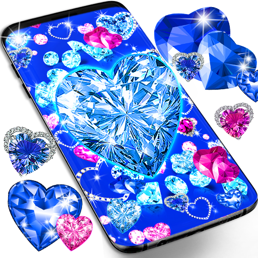 Download Blue hearts diamonds wallpaper 27.0 Apk for android